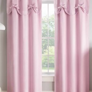 Eclipse Soft Pink Curtains with Bow Details